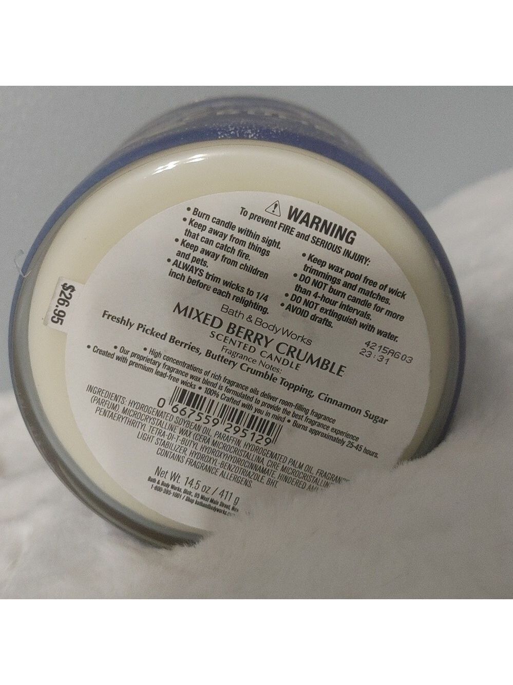 New! Bath and Body Works BBW Mixed Berry Crumble 3-Wick Scented Candle - Picture 5 of 5